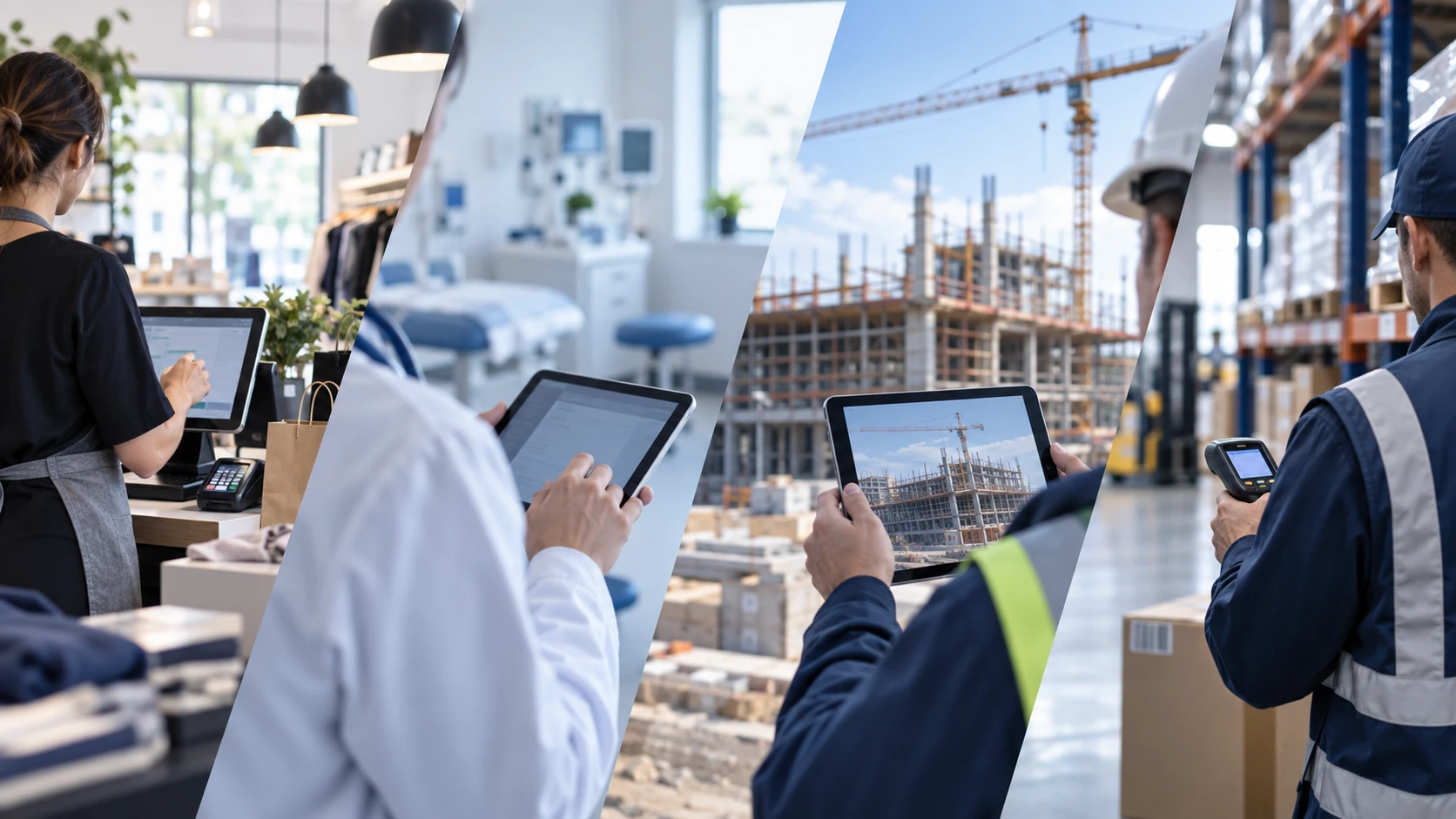 Technology in use across retail, healthcare, construction and warehouse settings