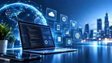 CRM and ERP business software dashboard with data charts representing Wex Worlds LLC CRM and ERP solutions service