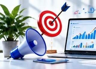Digital marketing analytics dashboard with growth charts and campaign metrics representing Wex Worlds LLC digital marketing service